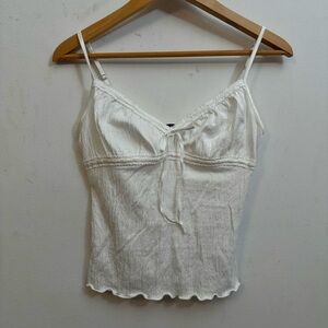 Brandy Melville White Women's Bow Top S